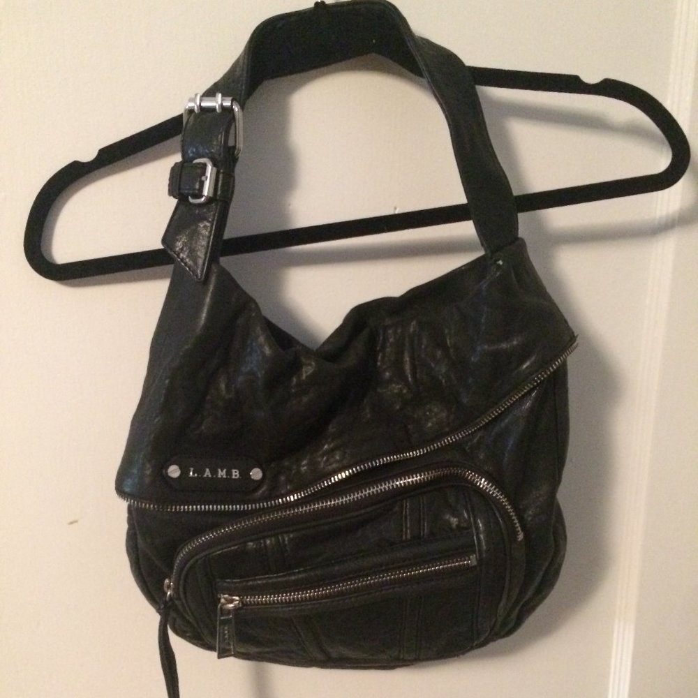 L.A.M.B. Black Leather Handbag Gwen Stefani